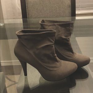 Grey suede booties- size 8.5
